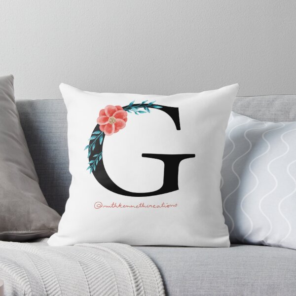 Item preview, Monogram ‘G’ sticker, totes, mug, waterbottle, acrylic blocks and clocks. designed and sold by ruthkenneth.