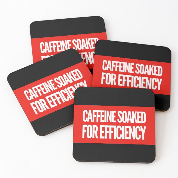 Item preview, Caffeine Soaked For Efficiency - Red and White Coffee Design designed and sold by Paul Corps.