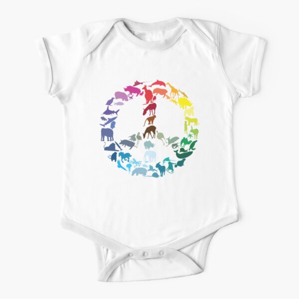 Animals of Peace Short Sleeve Baby One-Piece