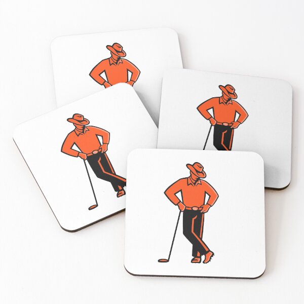 Item preview, Cowboy Golfer Leaning Golf Club Mascot designed and sold by patrimonio.
