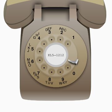 Artwork thumbnail, Rotary Phone (beige on white) by elert