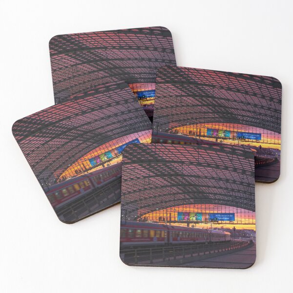Item preview, Colorful sunset at the railway station of Berlin designed and sold by zakaz86.