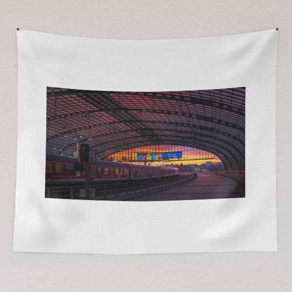 Item preview, Colorful sunset at the railway station of Berlin designed and sold by zakaz86.