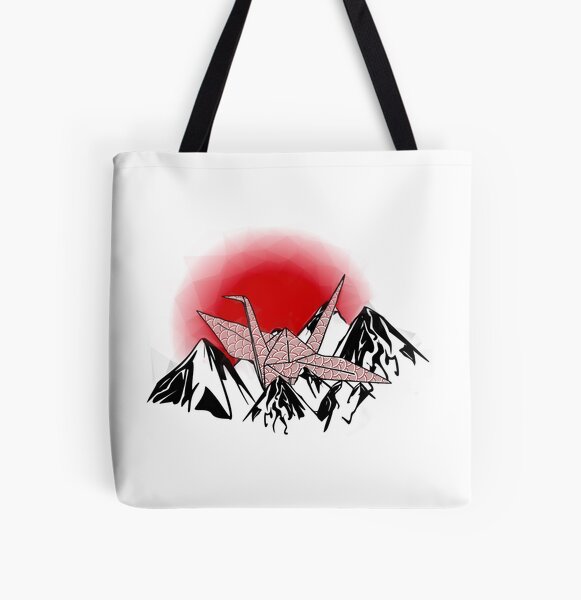 Red origami cranes on navy blue Tote Bag for Sale by Markéta