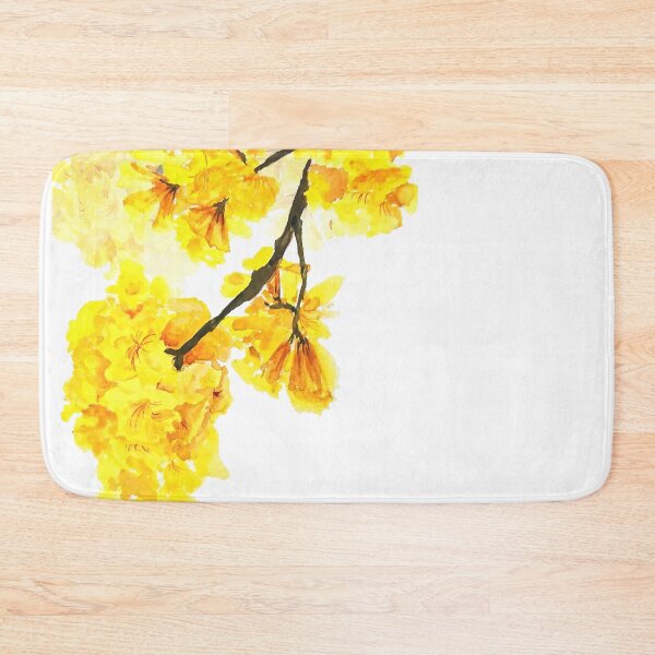 Item preview, Yellow trumpet flowers watercolor painting  designed and sold by ColorandColor.