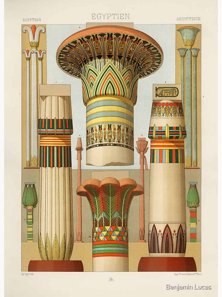 Ancient Egyptian Columns Cropped Art Board Print By Benjowenjo Redbubble