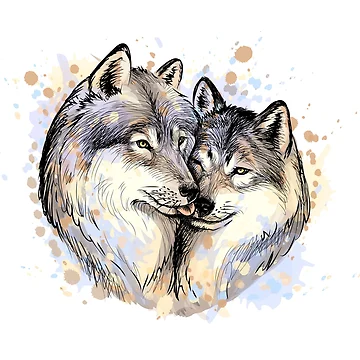 Artwork thumbnail, Two Wolves by Sofia Arvanius