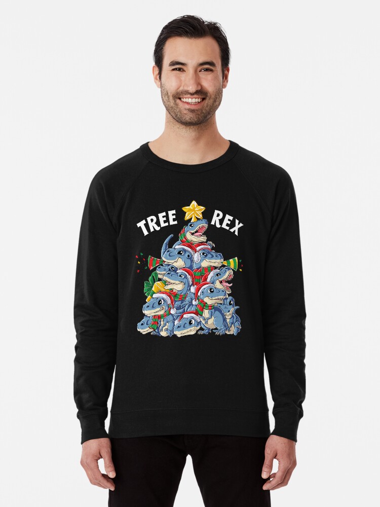 Dinosaur Christmas Shirt Tree Rex Boys Kids Men Pajamas Gift Lightweight Sweatshirt By Liquegifts Redbubble