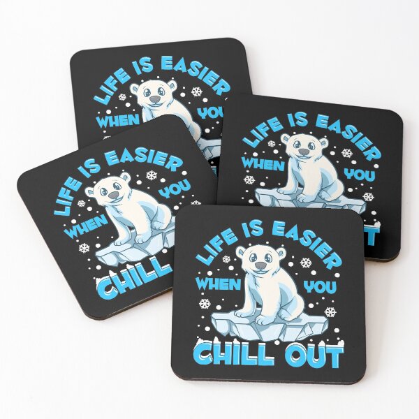 Item preview, Life Is Easier When You Chill Out Polar Bear Pun designed and sold by perfectpresents.
