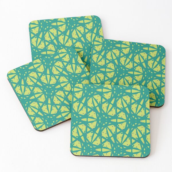 Item preview, Fizzy Lime Green Lemonade  Spaghetti Line and dot Pattern designed and sold by LJWDesigns.