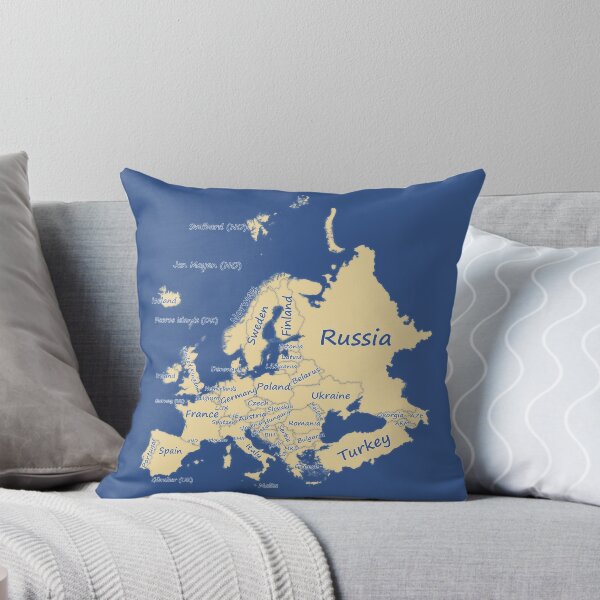 Item preview, Europe Map Graphic Printed Map Art blue background designed and sold by mashmosh.