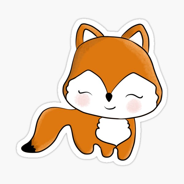 Item preview, cartoon cute toy hand drawn little fox designed and sold by amekamura.
