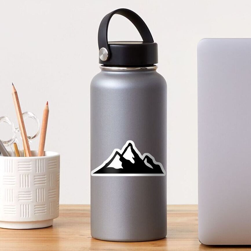 Skiing Mountain Silhouette Sticker