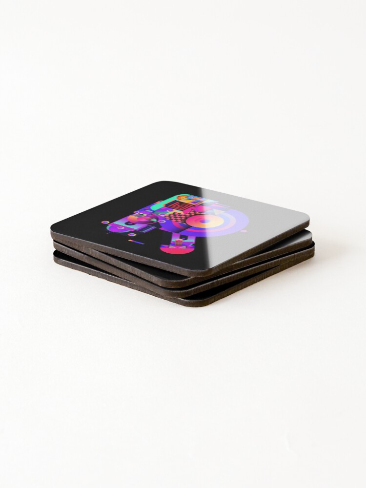 Thumbnail 4 of 5, Coasters (Set of 4), Colorful Alphabet, Letter R designed and sold by Space-Bug.