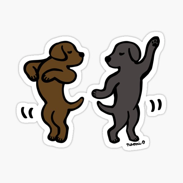 Item preview, Dancing Black and Chocolate Labradors designed and sold by HappyLabradors.
