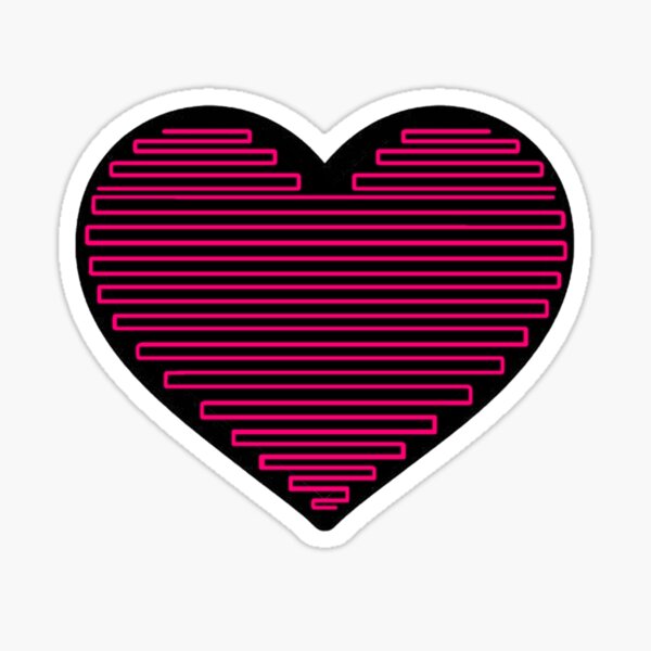 Retro Neon Glowing Heart Sticker