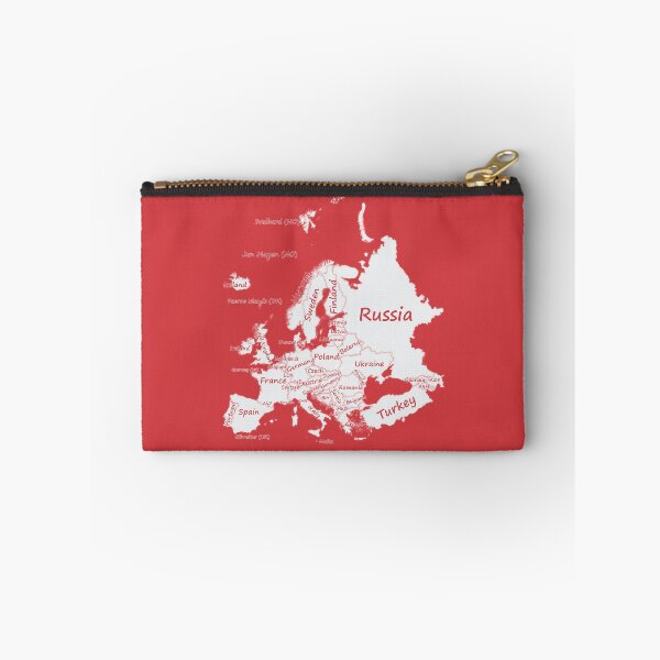 Item preview, Europe Map Graphic Printed Map Art red (Flame Scarlet) background designed and sold by mashmosh.