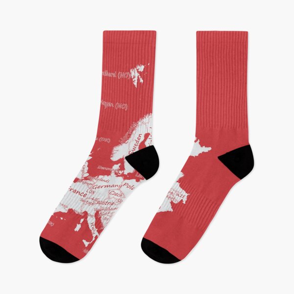 Item preview, Europe Map Graphic Printed Map Art red (Flame Scarlet) background designed and sold by mashmosh.