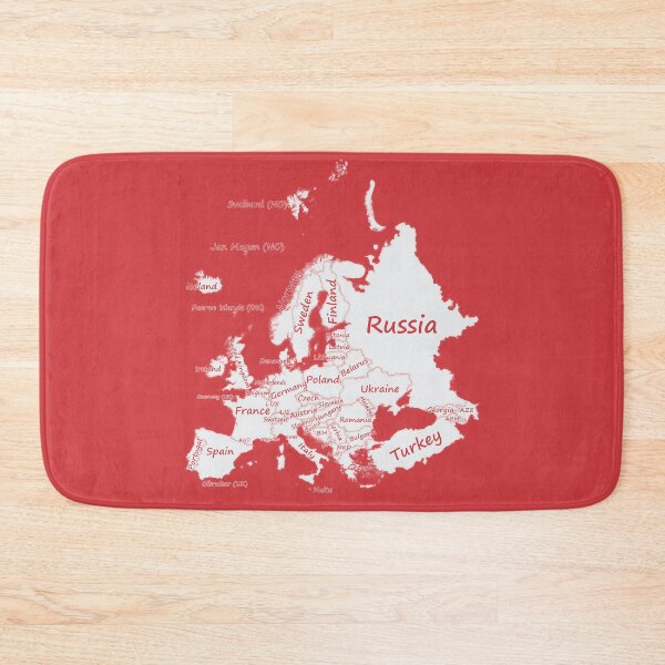 Item preview, Europe Map Graphic Printed Map Art red (Flame Scarlet) background designed and sold by mashmosh.