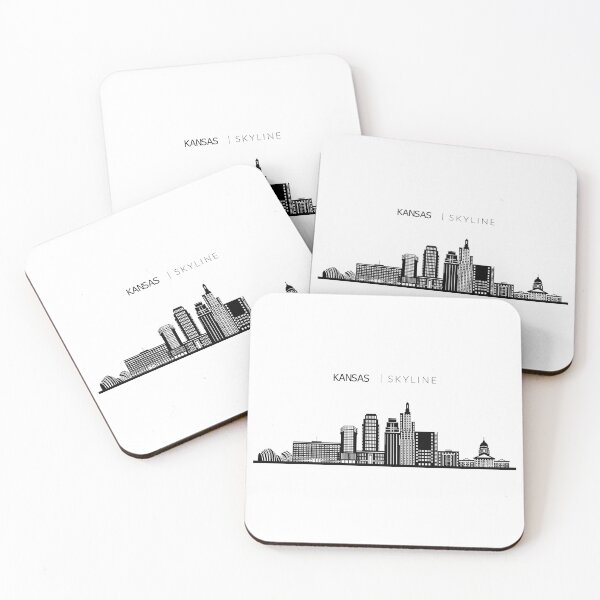 Kansas City Skyline Art Coasters (Set of 4)