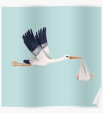 Stork Brings Baby Poster