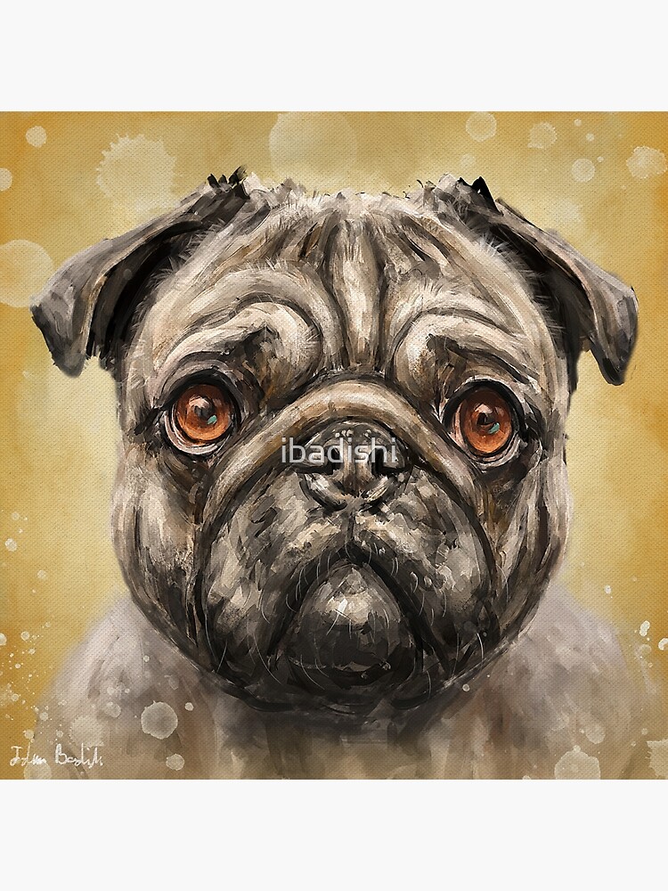 painting of a pug