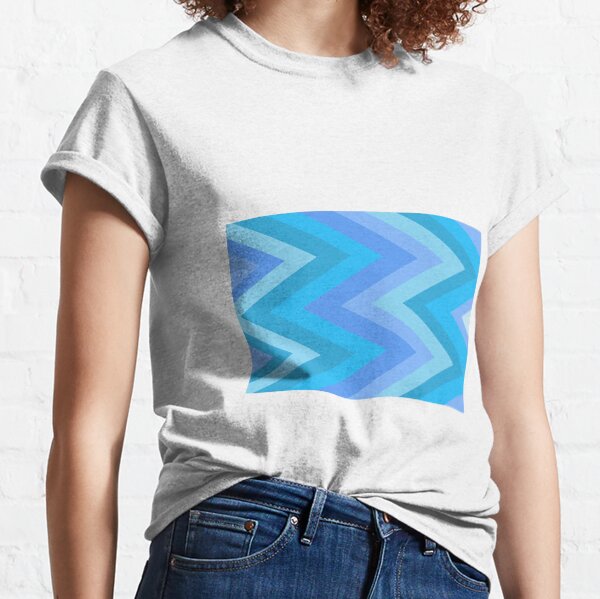 Shades of Blue zigzags Classic T-Shirt