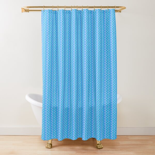 Shades of Blue zigzags Shower Curtain