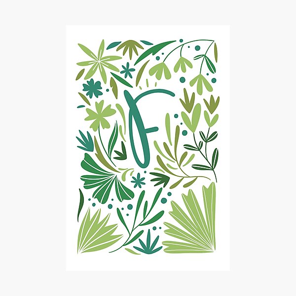 Item preview, F monogram with floral motifs designed and sold by NatGonzalez.