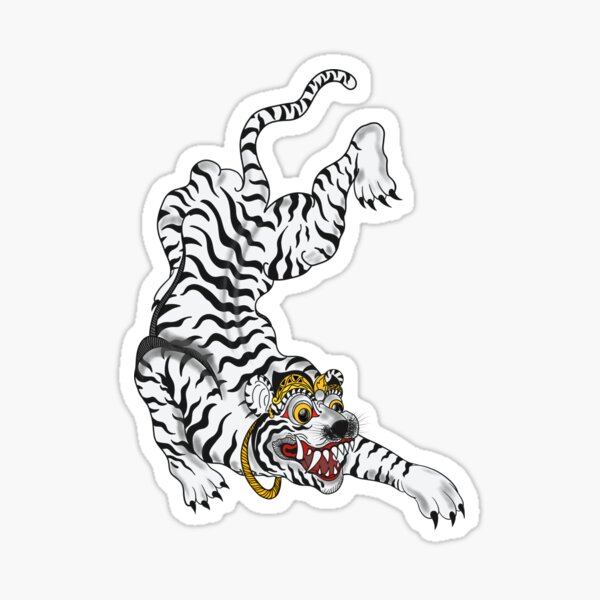 Aperçu de l'œuvre tigre blanc créée et vendue par BaliChili.