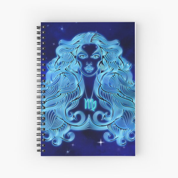 Blue Virgo Lady Spiral Notebook