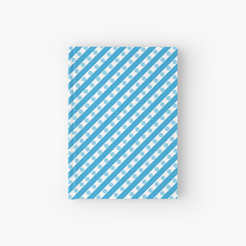 Blue Stripes and Dots Hardcover Journal