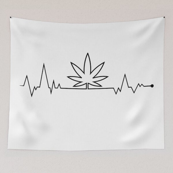 Item preview, Cannabis hemp leaf heart rate EKG designed and sold by DerNerd.