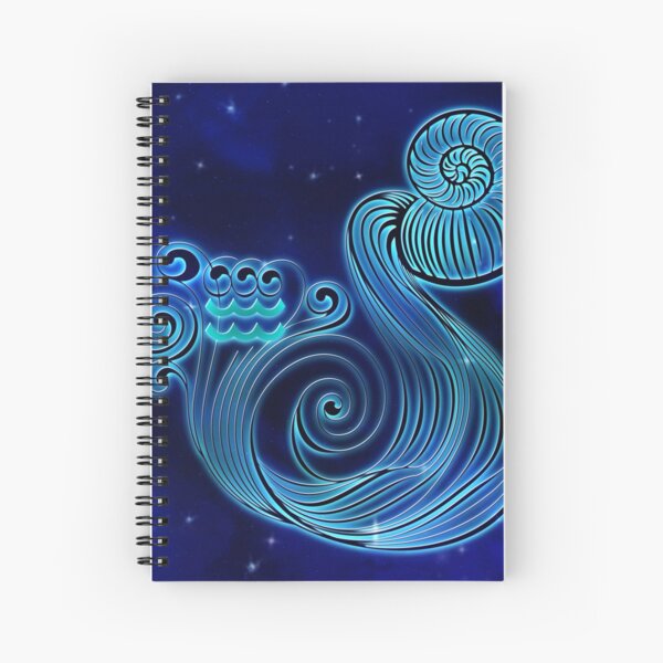 Blue Aquarius Spiral Notebook