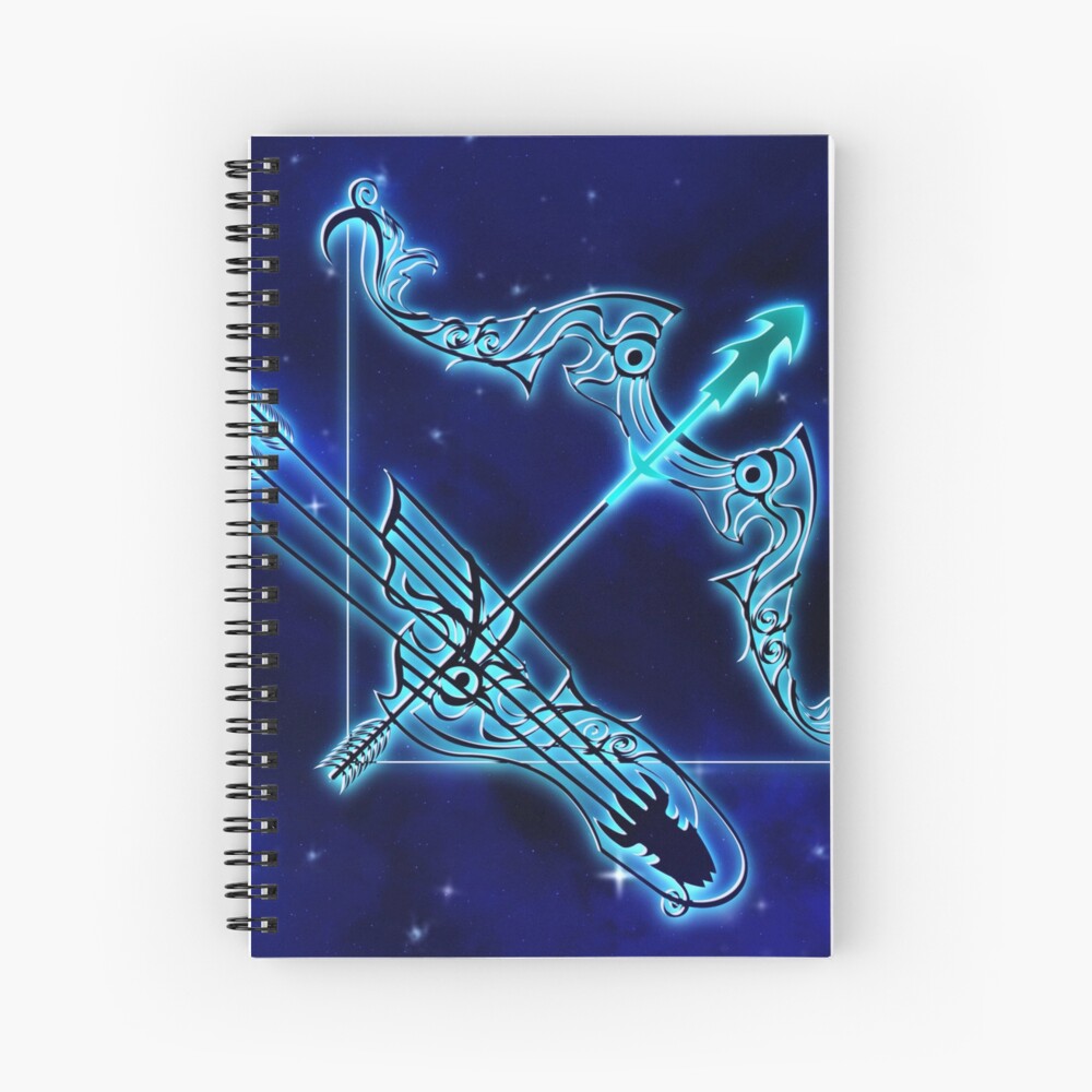 Blue Sagittarius Astrology Spiral Notebook