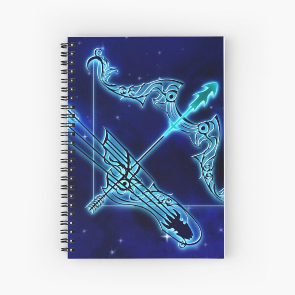 Blue Sagittarius Astrology Spiral Notebook