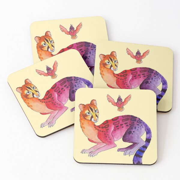 Item preview, Rainbow genet - on white/beige designed and sold by HanKlaArt.