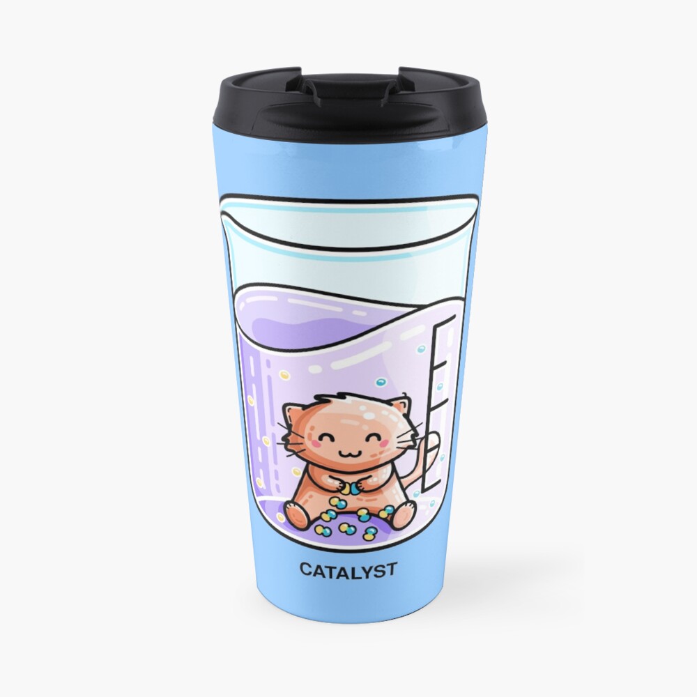 Catalyst Cute Chemistry Cat Pun Travel Coffee Mug