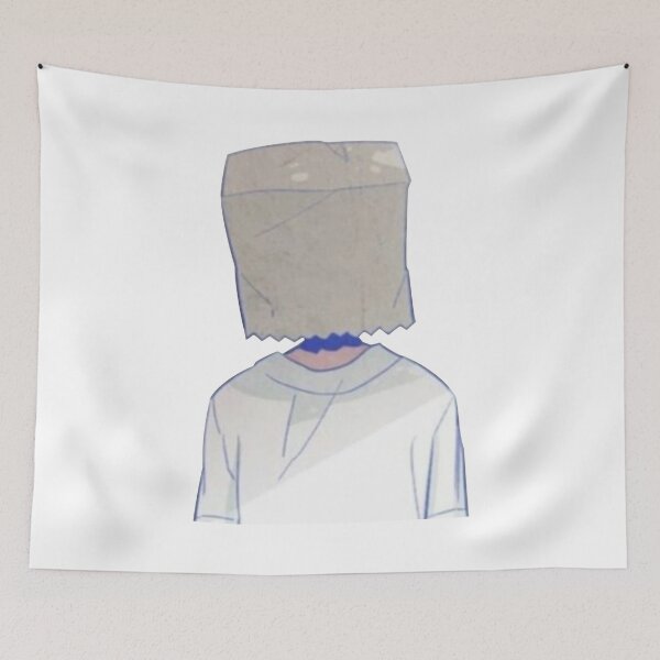 Item preview, Bag head - BAGMAN- Digital pencil drawing - Colour designed and sold by Gatsbird Design.