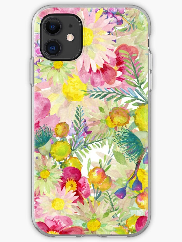 Watercolour Bush Wildflower Garden Iphone Case Cover By