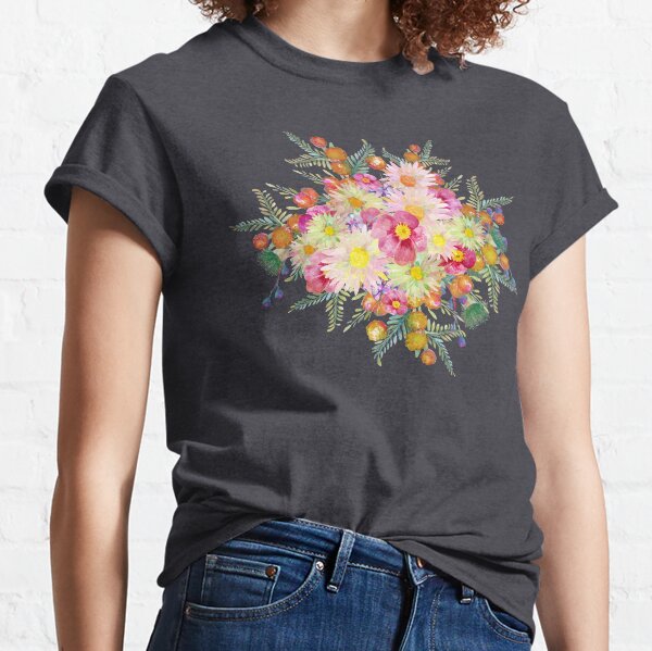 Watercolour Bush Wildflower Garden Classic T-Shirt
