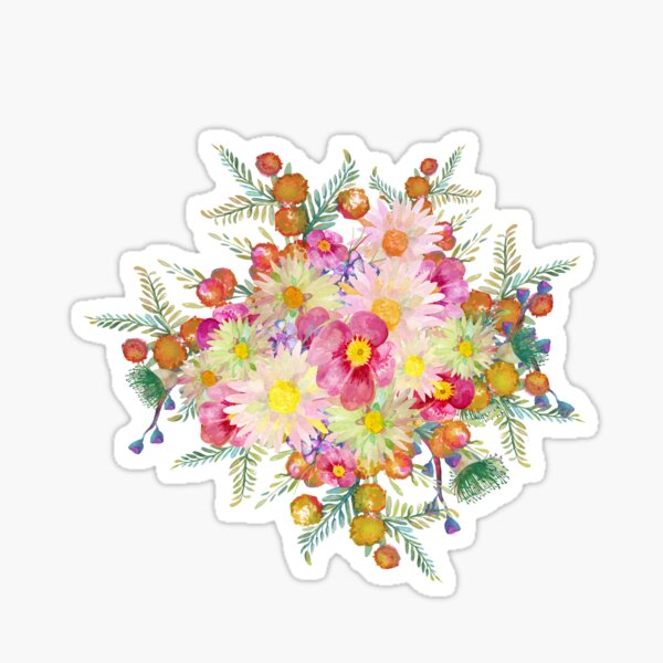 Watercolour Bush Wildflower Garden Sticker