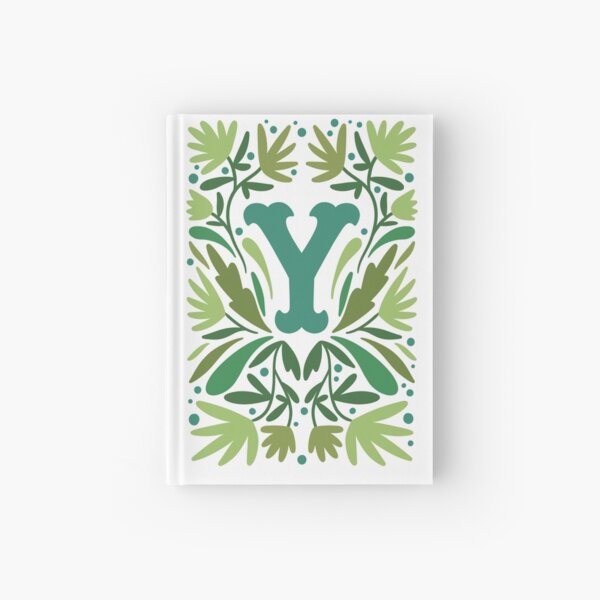 Y monogram with floral motifs Hardcover Journal