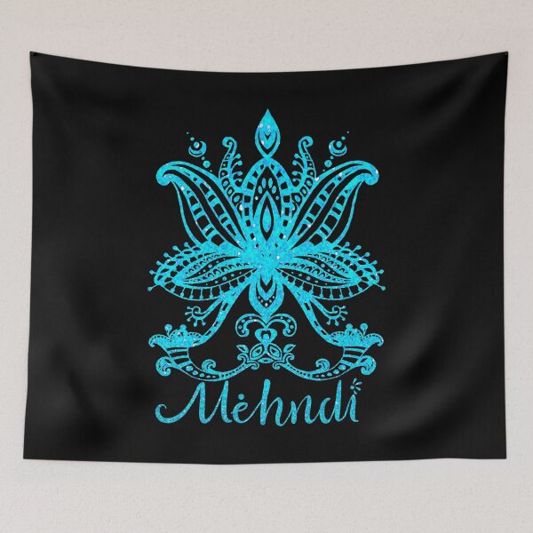 Artikelvorschau, Mehndi Mandala Design Türkisblau Mehandi Art entworfen und verkauft von LarkDesigns.