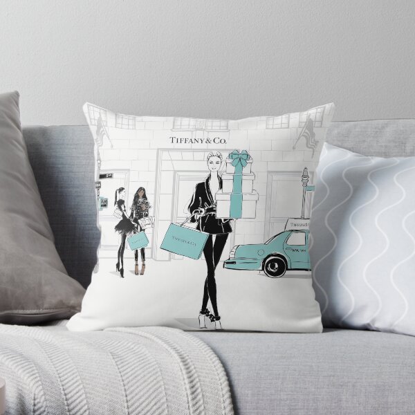 Take Down Tiffany Fashion Illustration Print Throw Pillow