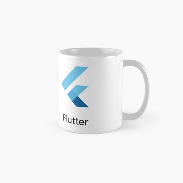 Flutter SDK Logo with Name in Black Classic Mug