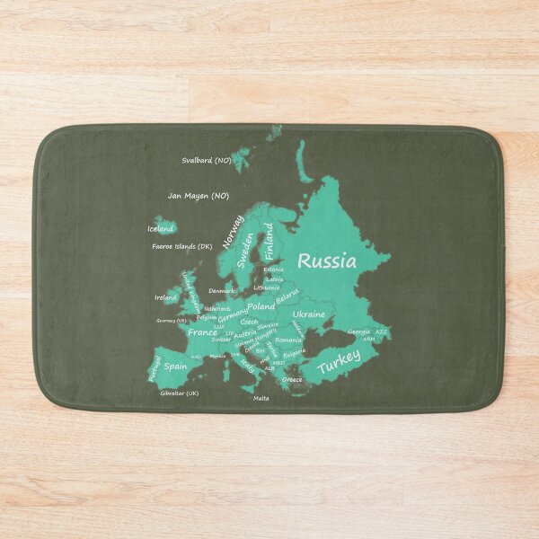 Item preview, Europe Map Graphic Printed Map Art Biscay Green and Chive background designed and sold by mashmosh.