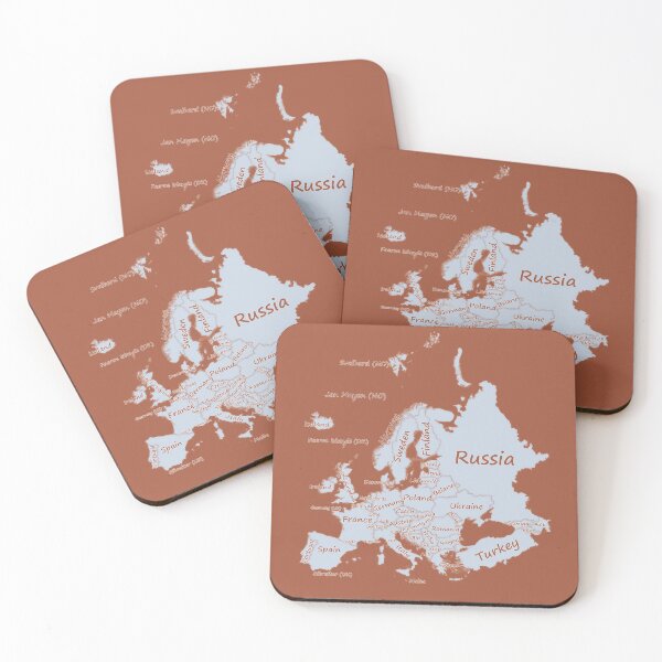 Item preview, Europe Map Graphic Printed Map Art Cinnamon Stick color background designed and sold by mashmosh.