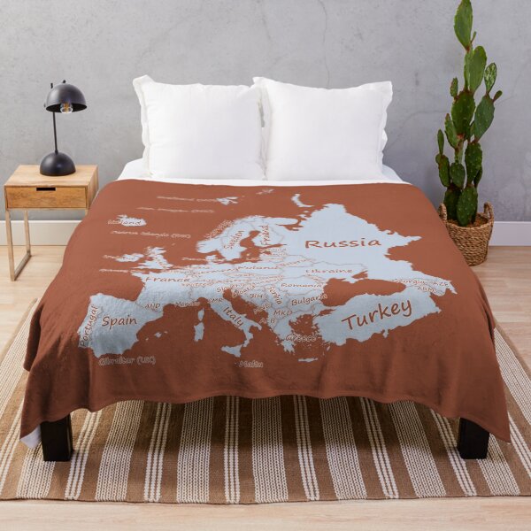 Item preview, Europe Map Graphic Printed Map Art Cinnamon Stick color background designed and sold by mashmosh.
