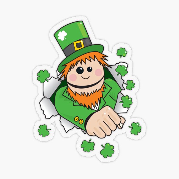 Happy St Patricks Day Funny Shamrock With Cute Leprechaun  Poster for  Sale by BorysSereda